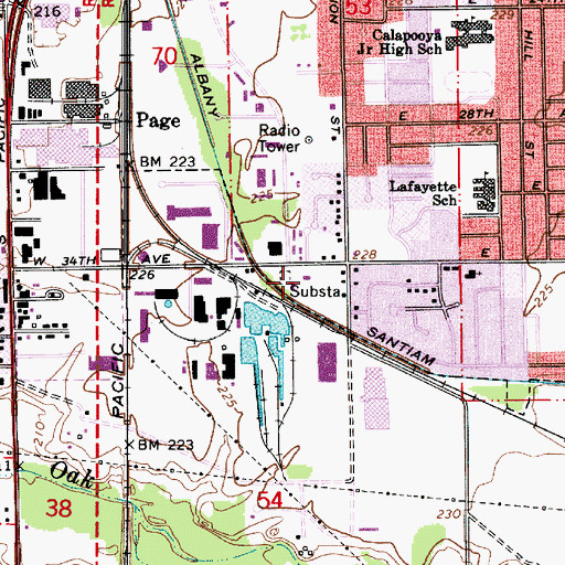 Topographic Map of Albany Fire Department Station 2, OR