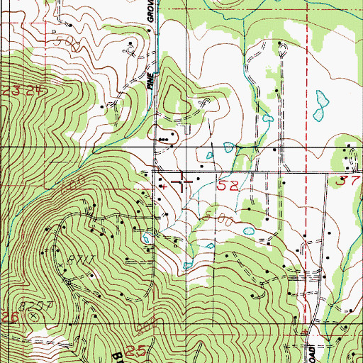 Topographic Map of Lane County Fire District 1 Station 109, OR