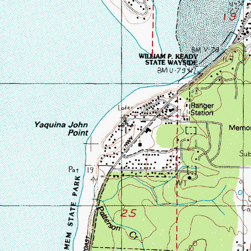 Topographic Map of Yachats Rural Fire Protection District North Station, OR