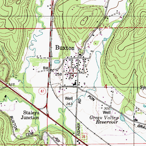 Topographic Map of Banks Fire Protection District 13 Buxton Station, OR