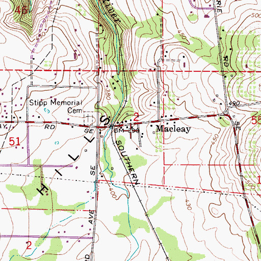 Topographic Map of Marion County Fire District 1 Station 4 Macleay, OR