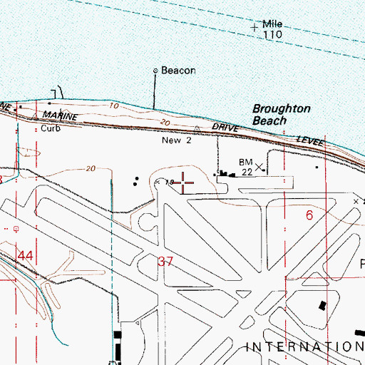 Topographic Map of Port of Portland Airport Fire Department, OR