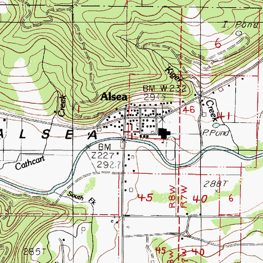 Topographic Map of Alsea Rural Fire Protection District, OR