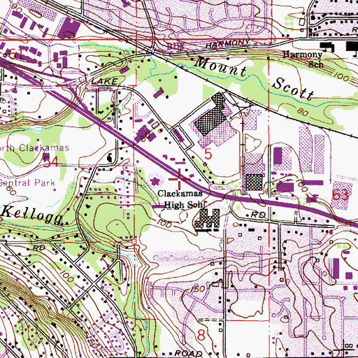 Topographic Map of Clackamas Fire District Number 1 Station 4 Lake Road, OR