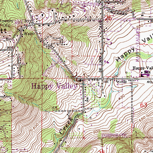 Topographic Map of Clackamas Fire District Number 1 Station 6 Happy Valley, OR