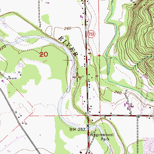 Topographic Map of Molalla Rural Fire Protection District 73 Mulino Station, OR