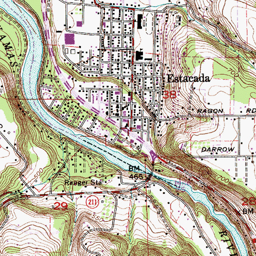 Topographic Map of Estacada Rural Fire District Number 69 Station 110, OR