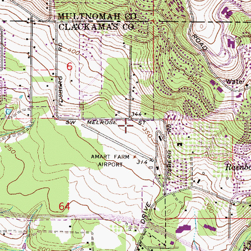 Topographic Map of Lake Oswego Fire Department Station 210, OR