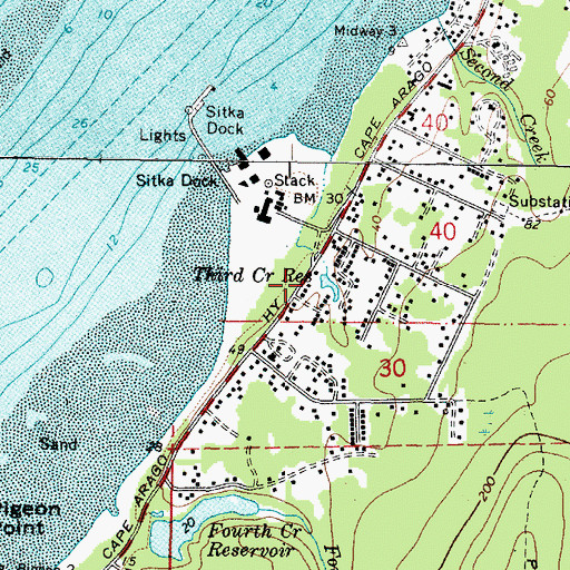Topographic Map of Charleston Rural Fire Protection District Station 1, OR
