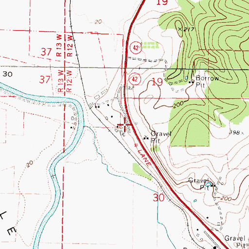 Topographic Map of Coquille Fire Department Station 4, OR