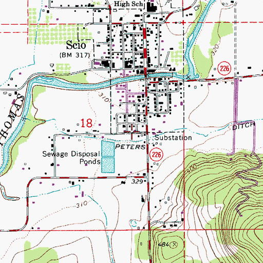 Topographic Map of Scio Rural Fire Protection District Station 90, OR