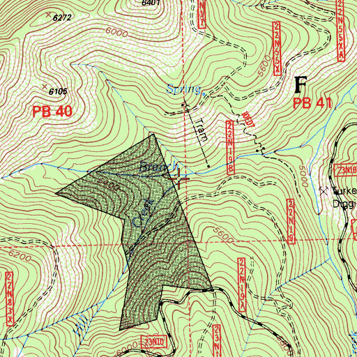 Topographic Map of Bunker Hill Creek, CA