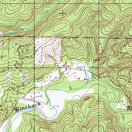 Topographic Map of Winchuck Rural Fire Protection District, OR