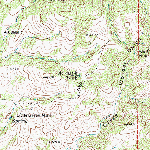 Topographic Map of Arrastre Tank, AZ