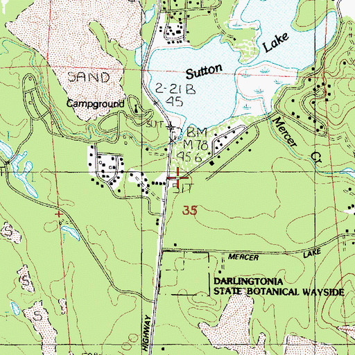 Topographic Map of Siuslaw Valley Fire and Rescue Station 4 Sutton Station, OR
