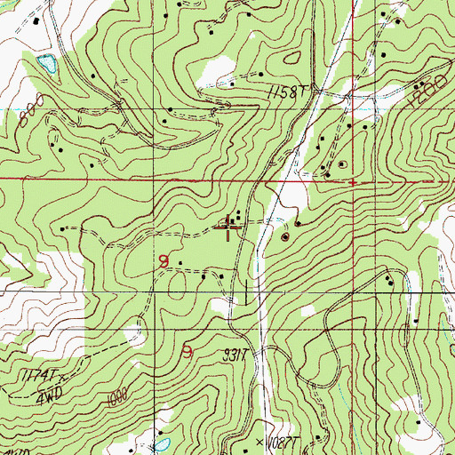 Topographic Map of North Douglas County Fire and Emergency Medical Services Station 6, OR