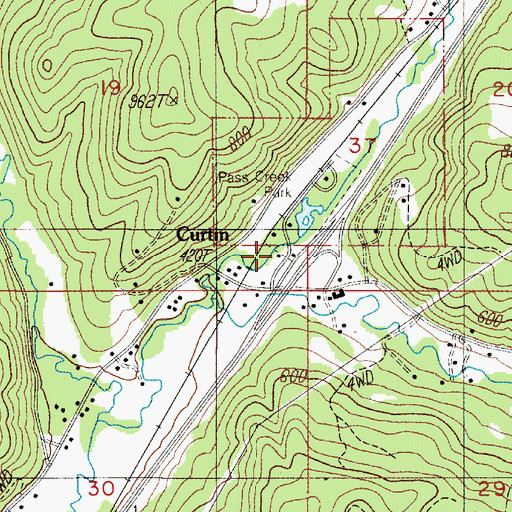 Topographic Map of North Douglas County Fire and Emergency Medical Services Station 4, OR