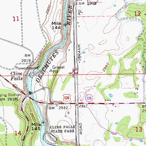 Topographic Map of Redmond Fire and Rescue Station 404, OR