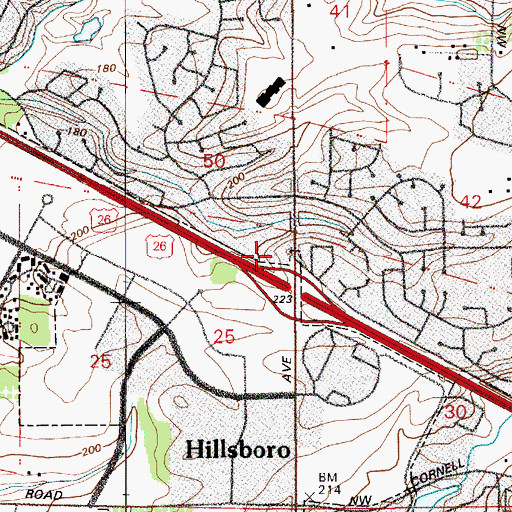 Topographic Map of Tualatin Valley Fire and Rescue Station 64 Somerset, OR