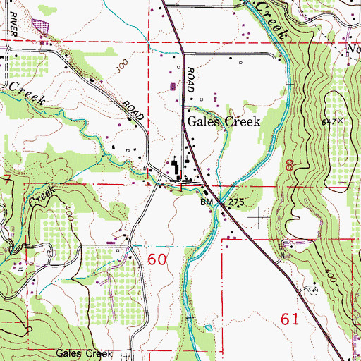 Topographic Map of Forest Grove Fire and Rescue Gales Creek, OR