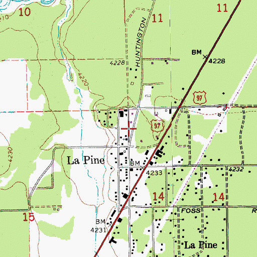 Topographic Map of La Pine Rural Fire Protection District, OR