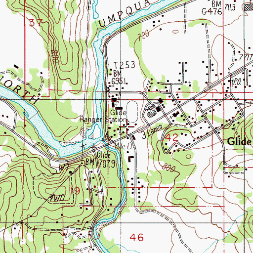 Topographic Map of Glide Rural Fire Protection District, OR