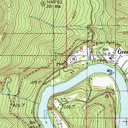 Topographic Map of Scottsburg Rural Fire Protection District, OR