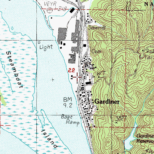 Topographic Map of Gardiner Rural Fire Protection District, OR