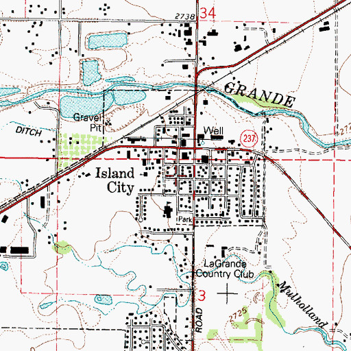 Topographic Map of La Grande Rural Fire Protection District, OR
