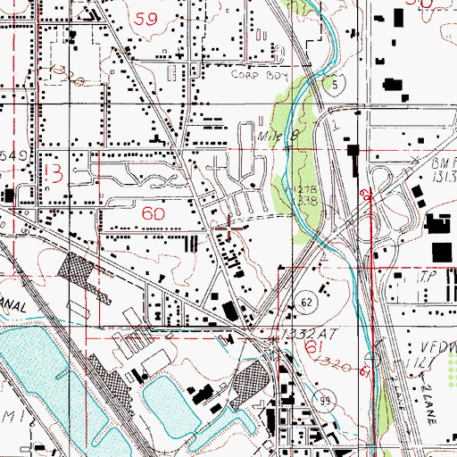 Topographic Map of Medford Fire Department Station 4, OR