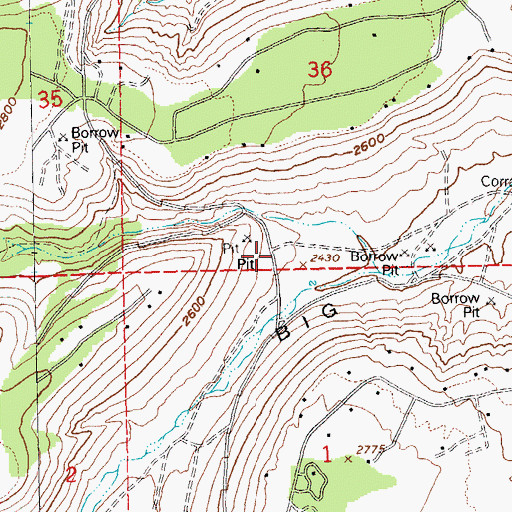 Topographic Map of Three Rivers Volunteer Fire Department, OR