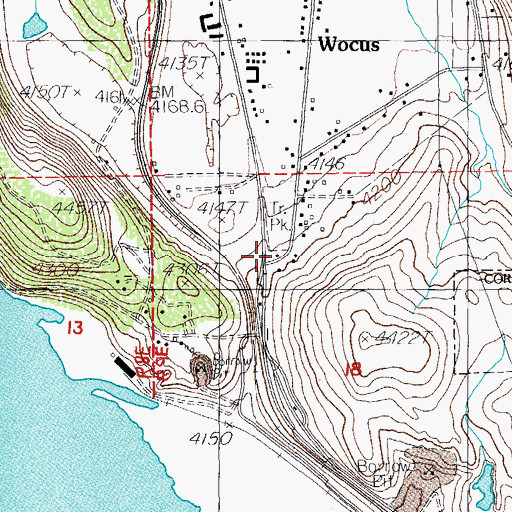 Topographic Map of Klamath County Fire District 1 Station 5, OR