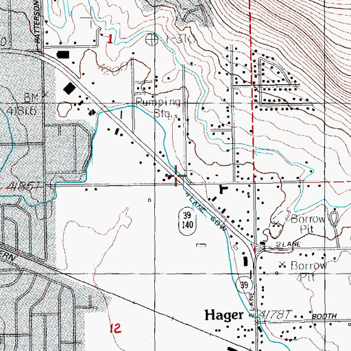 Topographic Map of Klamath County Fire District 1 Station 2, OR