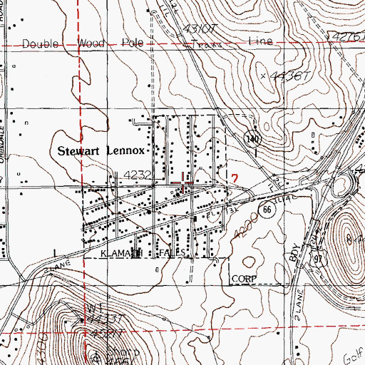 Topographic Map of Klamath County Fire District 4, OR
