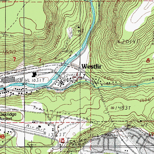 Topographic Map of Westfir Fire Department, OR