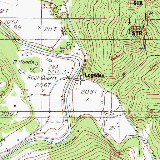 Topographic Map of Siletz Rural Fire Protection District Logsden Substation, OR
