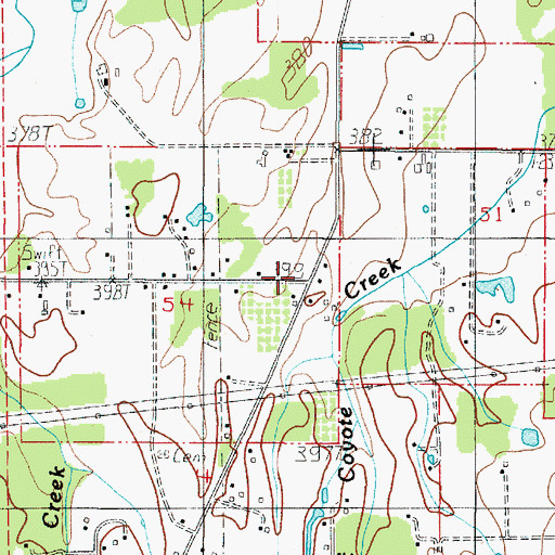 Topographic Map of Lane County Fire District 1 Station 102, OR