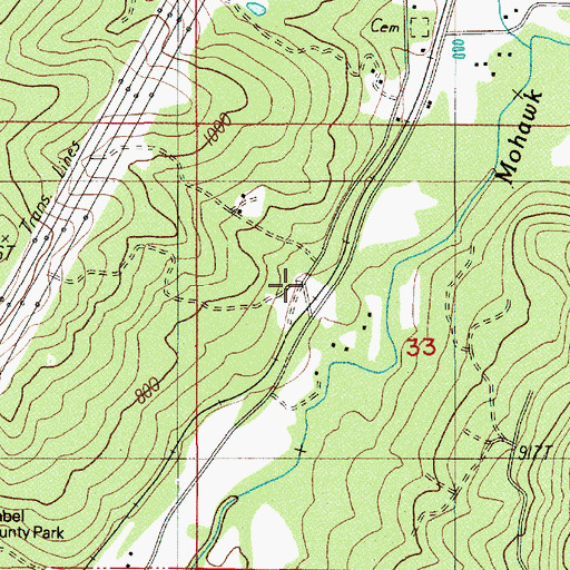 Topographic Map of Mohawk Valley Rural Fire District Station 2, OR
