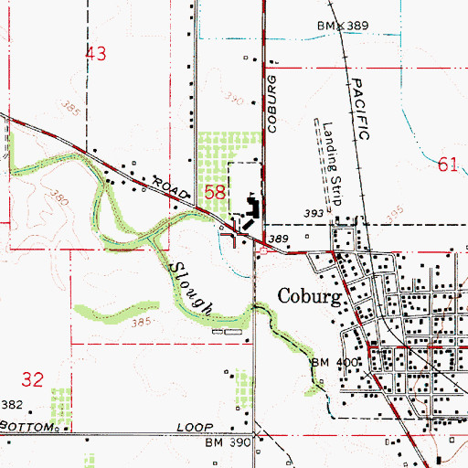 Topographic Map of Coburg Rural Fire Protection District, OR