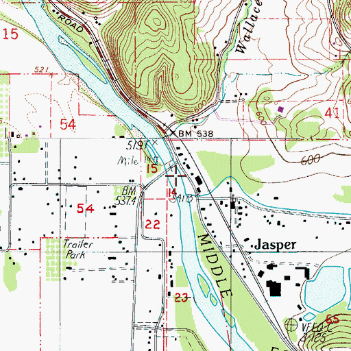 Topographic Map of Pleasant Hill Volunteer Fire Protection District Station 2, OR