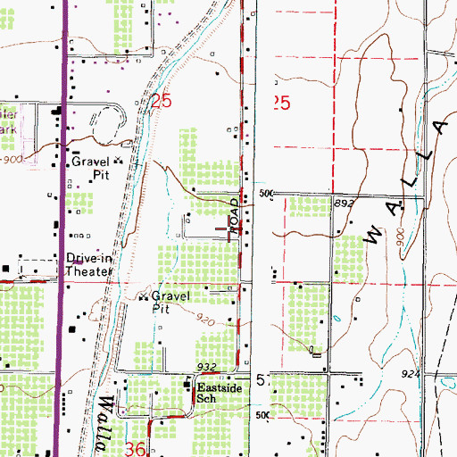 Topographic Map of Milton - Freewater Rural Fire District Eastside Station, OR