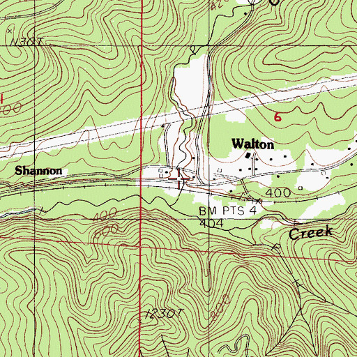 Topographic Map of Lane County Fire District 1 - Station 106, OR