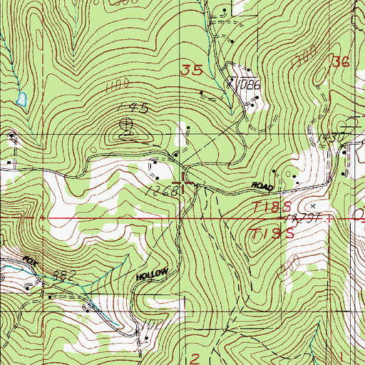 Topographic Map of Lane County Fire District 1 Station 107, OR