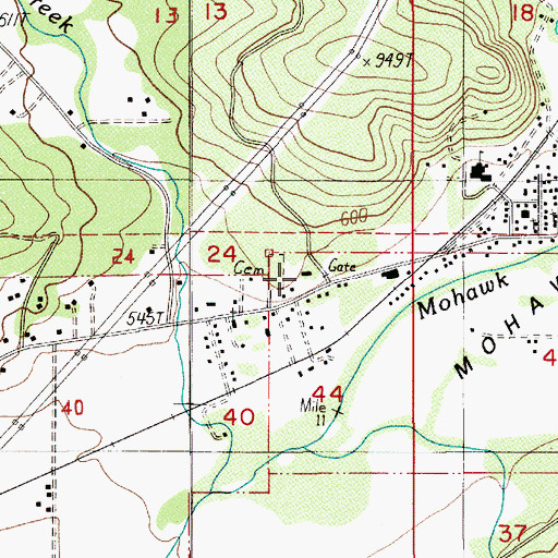Topographic Map of Mohawk Valley Rural Fire District Station 1, OR