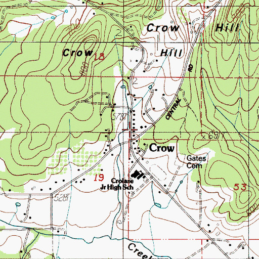 Topographic Map of Lane County Fire District 1 Station 111, OR
