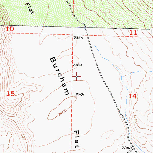 Topographic Map of Burcham Flat, CA