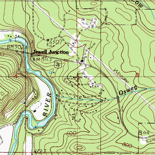 Topographic Map of Elsie - Vinemaple Rural Fire Protection District 11, OR