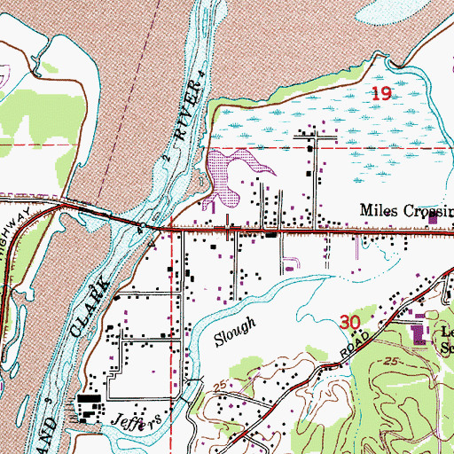 Topographic Map of Lewis and Clark Rural Fire Department, OR