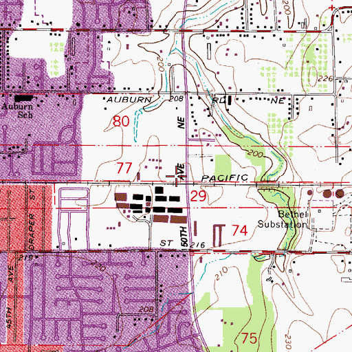Topographic Map of Marion County Fire District 1 Station 1 Four Corners, OR