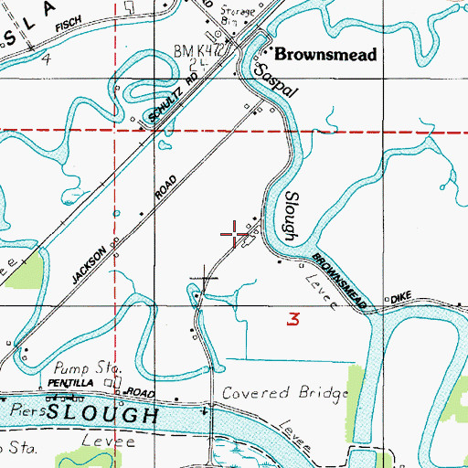 Topographic Map of Knappa - Svensen - Burnside Fire District Brownsmead Station 22B, OR